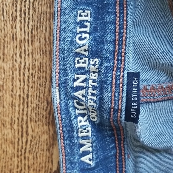 (4) American Eagle Super Stretch Kick Boot Extra Shorts Denim Jeans - Picture 3 of 11